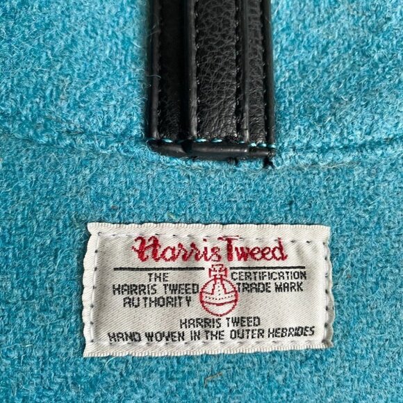 Glen Appin Harrirs Tweed Blue Wool  Small Square Crossbody Bag - Picture 8 of 9